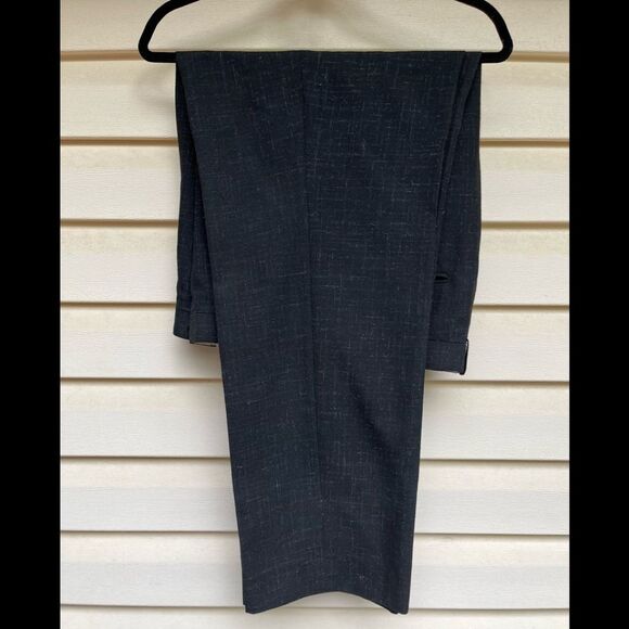 Gino Corelli black/white specs 2 piece pant suit, double breasted jacket, 42L - Picture 13 of 15